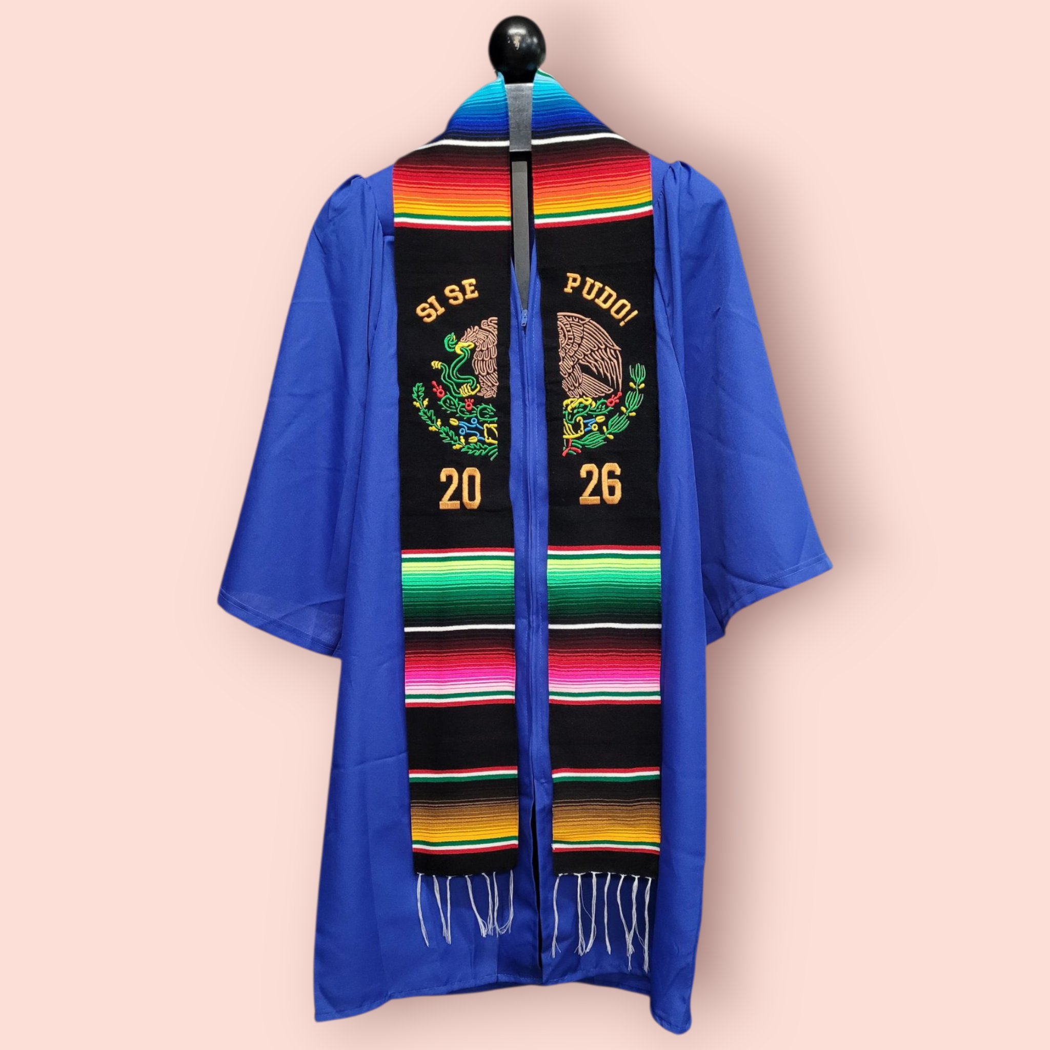 Class of 2026 Si Se Pudo/Emblem Embroidered Mexican Sarape Graduation Stole