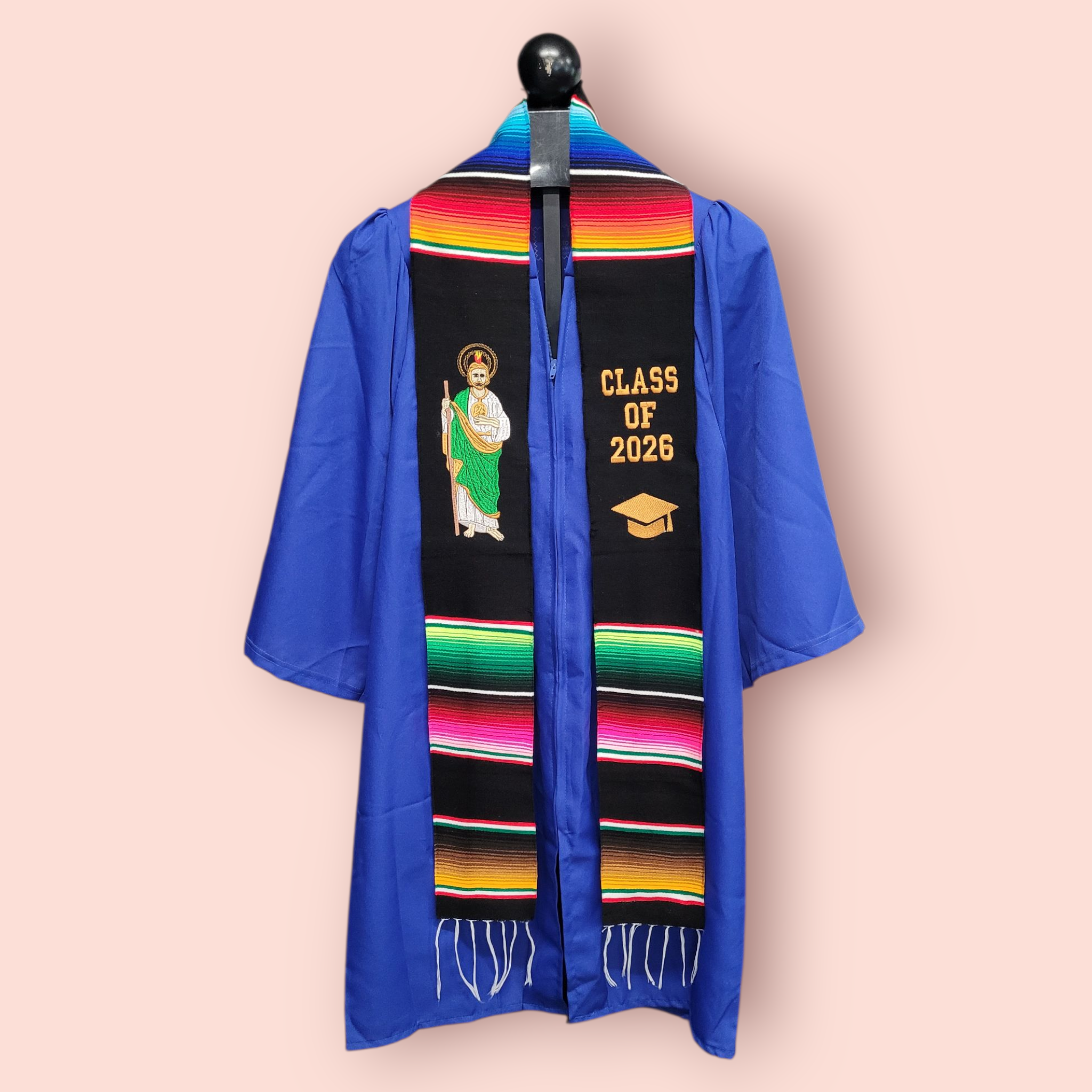 Class of 2026 San Judas Embroidered Mexican Sarape Graduation Stole