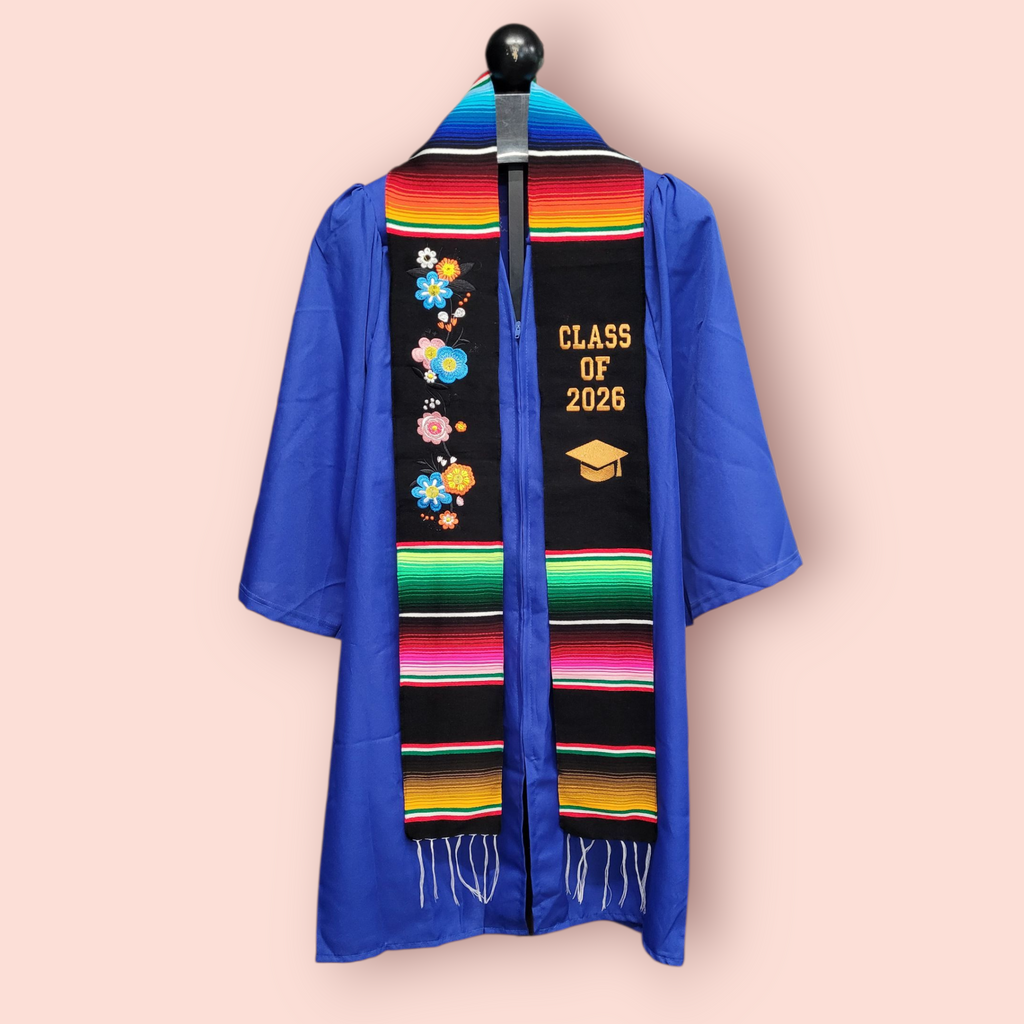 Class of 2026 Floral Mexican Sarape Graduation Stole