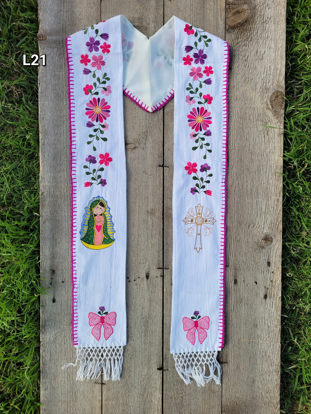 Floral/Virgen Graduation Sash L21