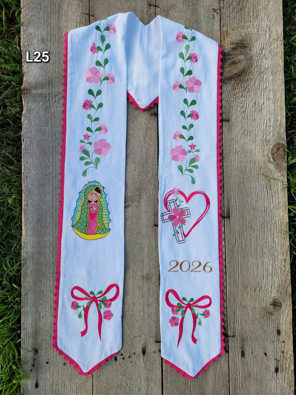 Floral/Virgen Graduation Sash L25