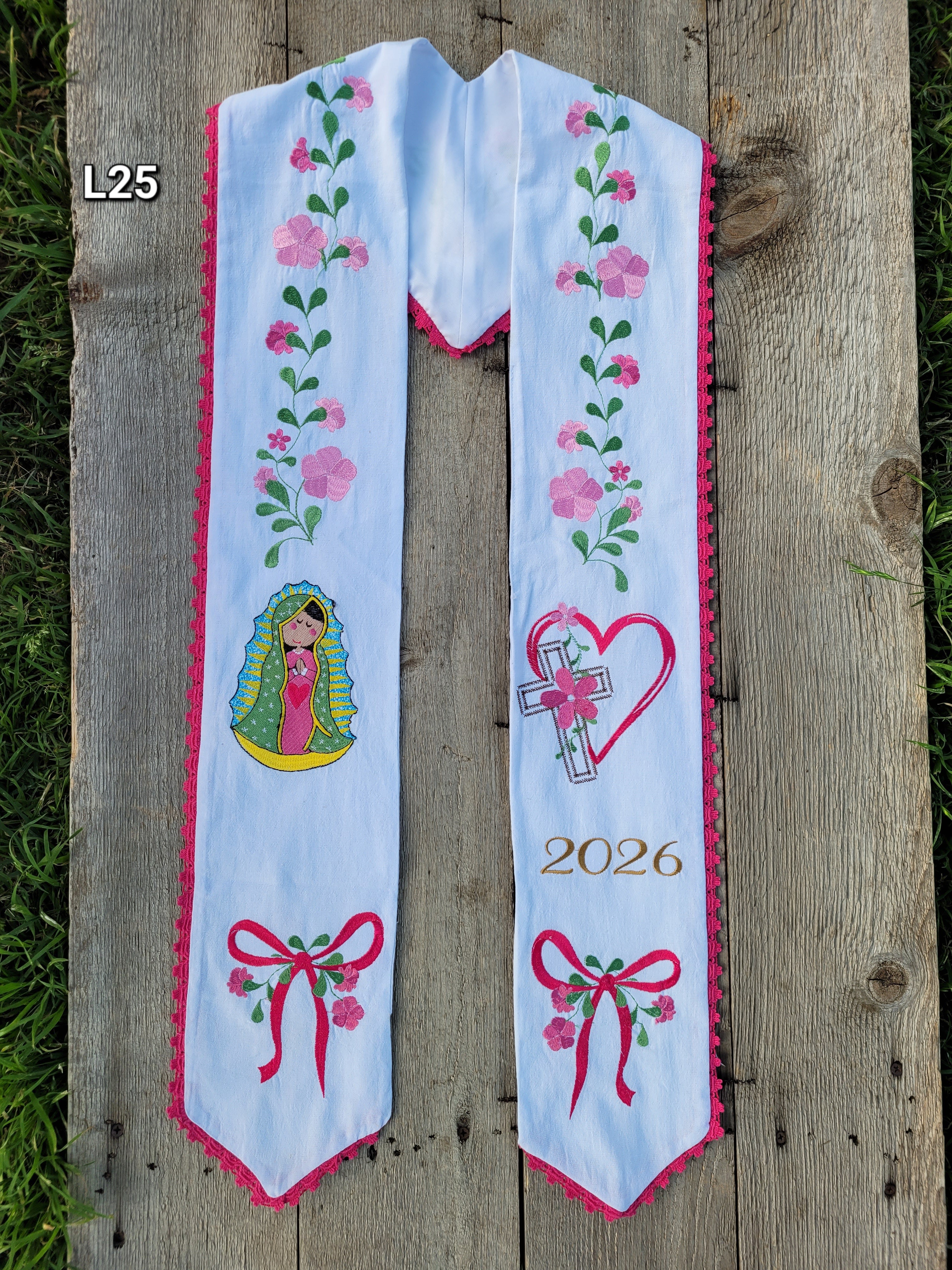 Floral/Virgen Graduation Sash L25