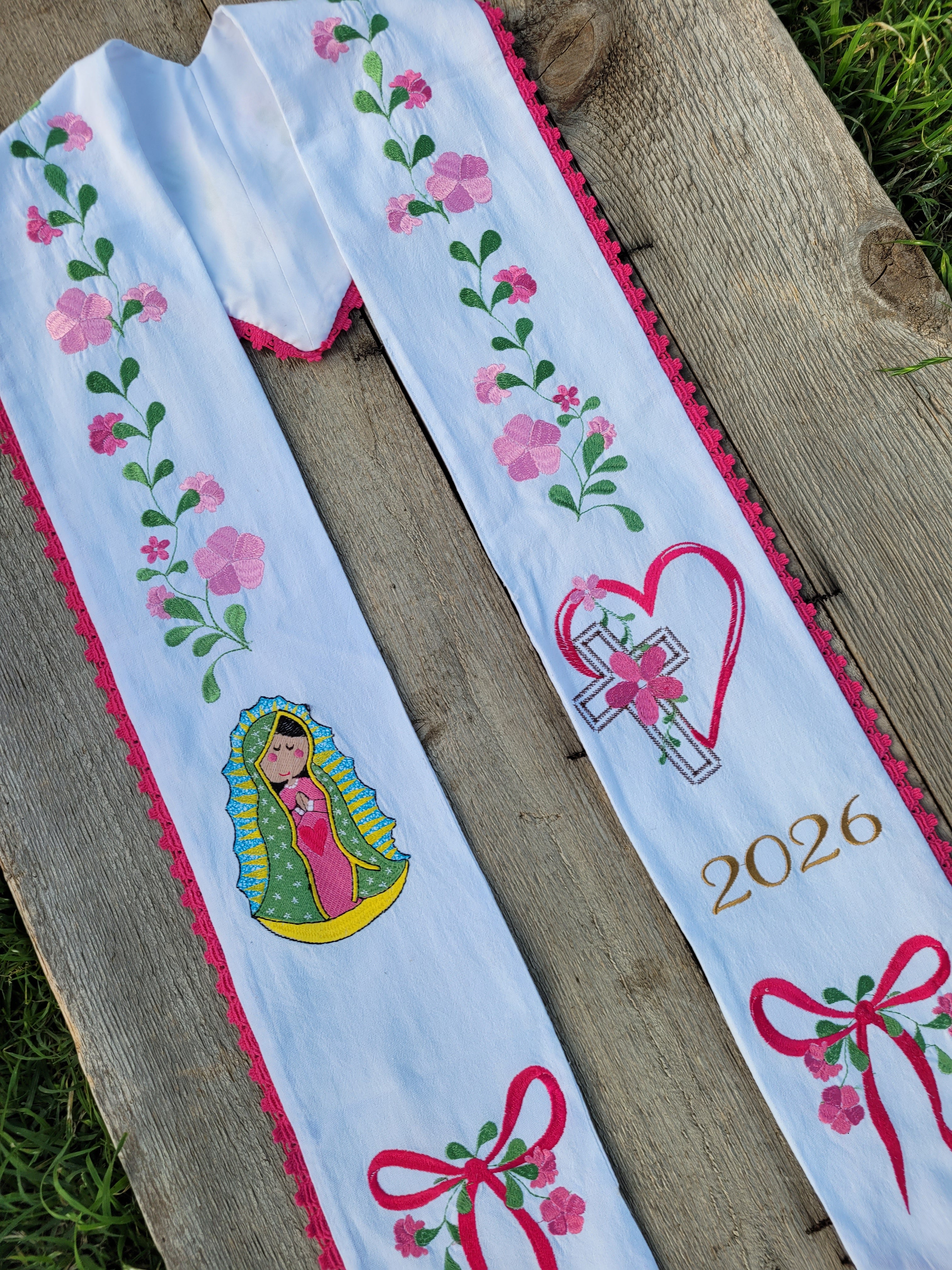 Floral/Virgen Graduation Sash L25