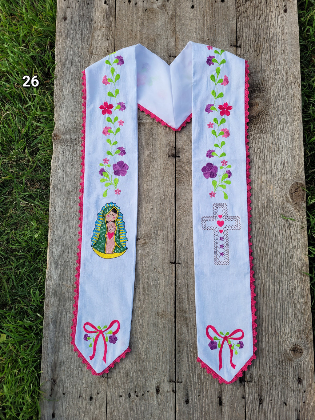 Floral/Virgen Graduation Sash L26