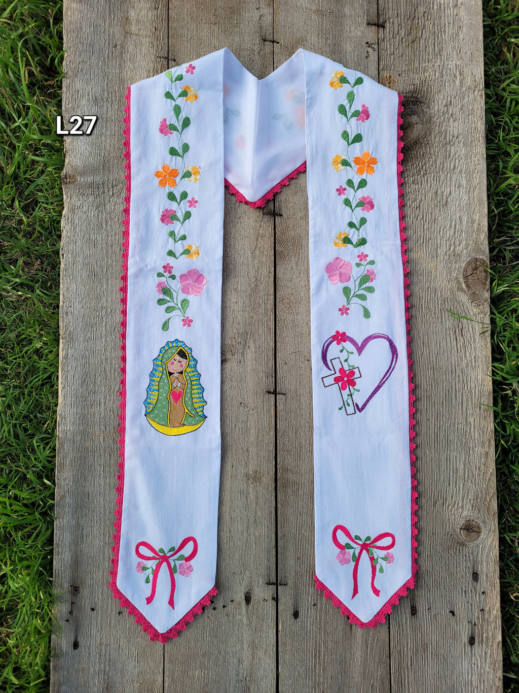 Floral/Virgen Graduation Sash L27