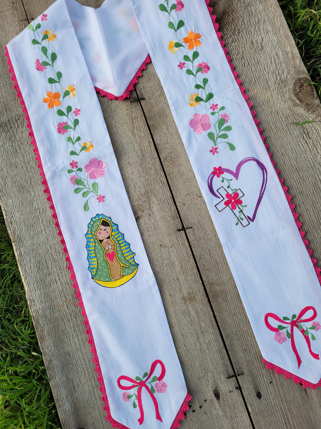 Floral/Virgen Graduation Sash L27