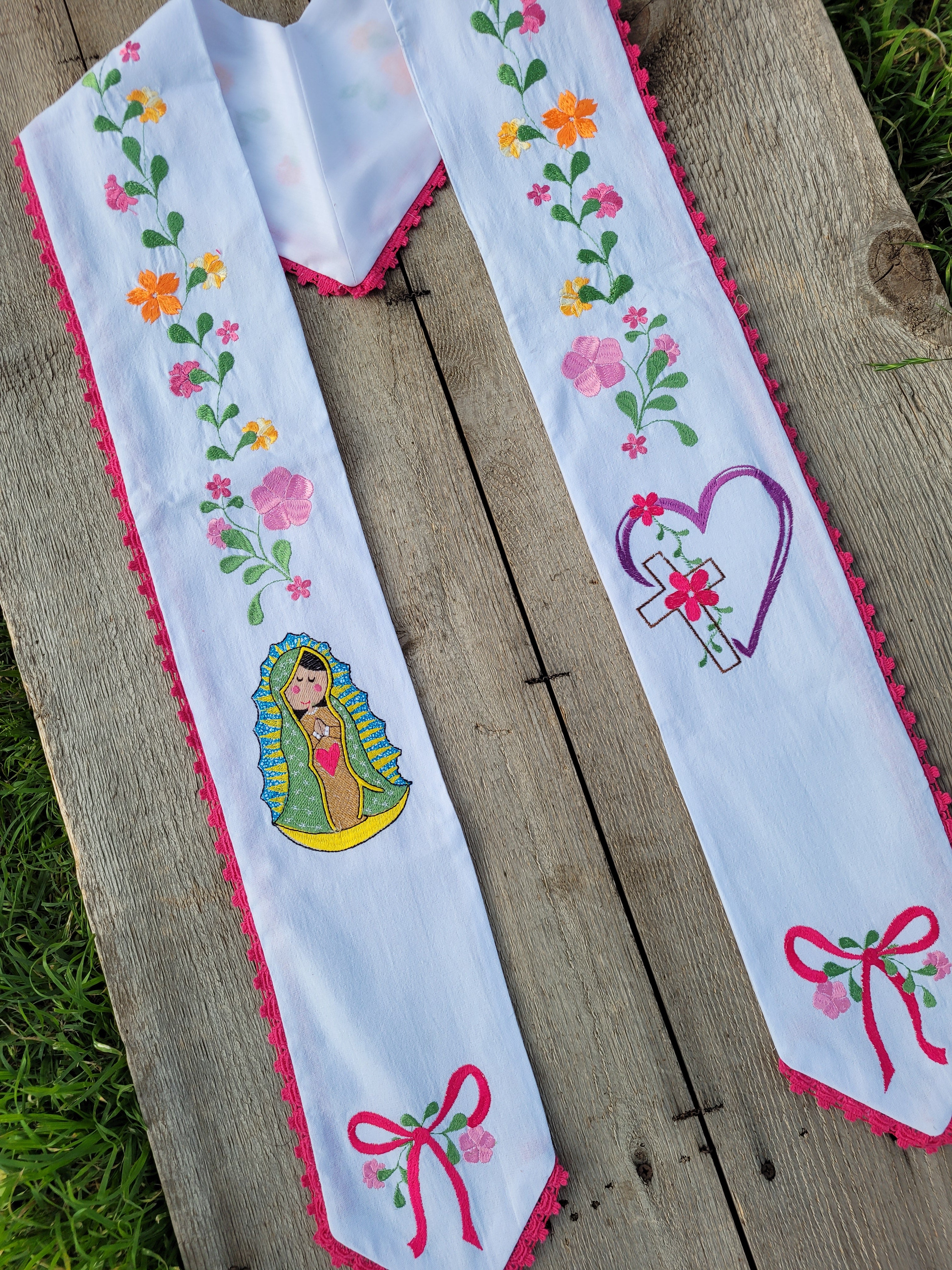 Floral/Virgen Graduation Sash L27