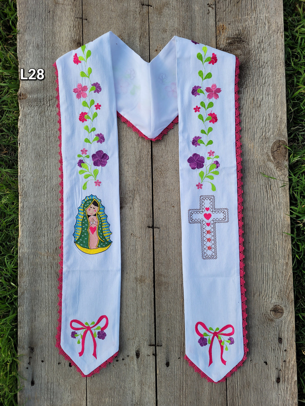 Floral/Virgen Graduation Sash L28