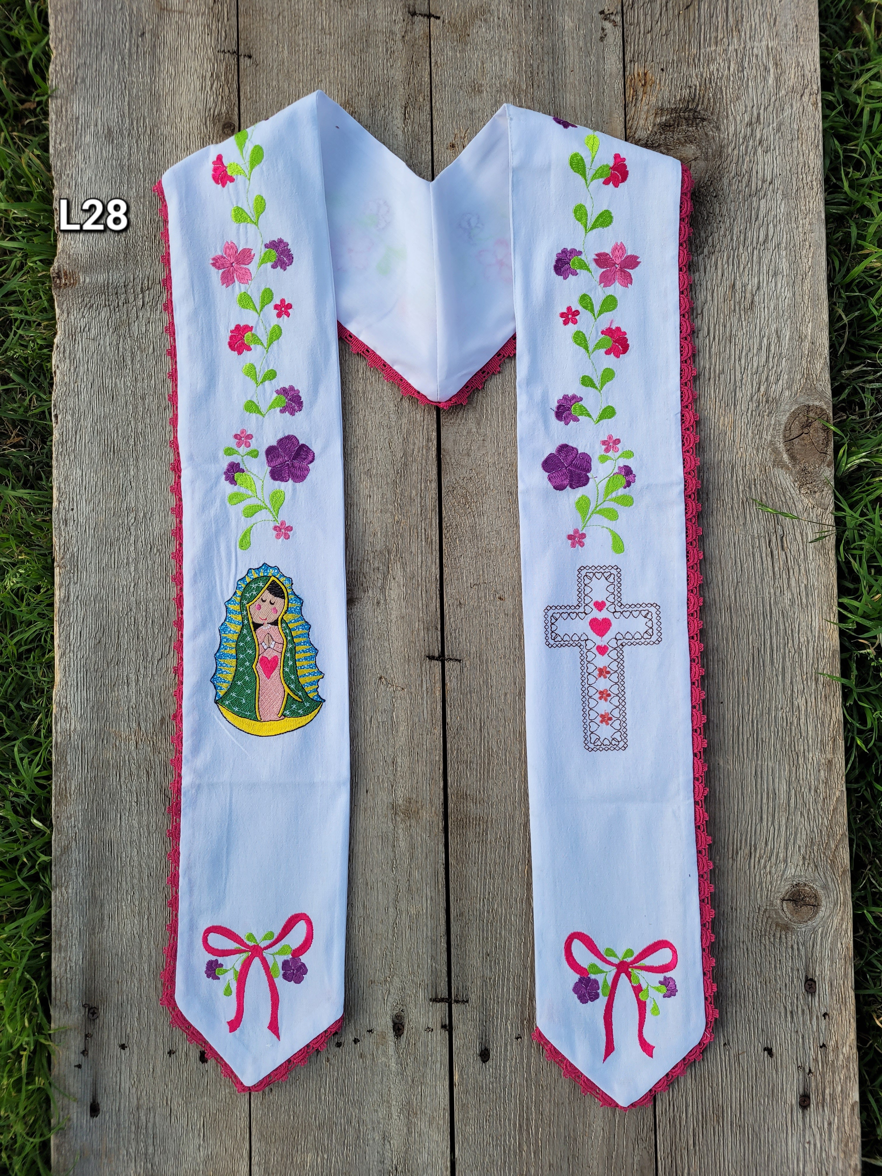 Floral/Virgen Graduation Sash L28