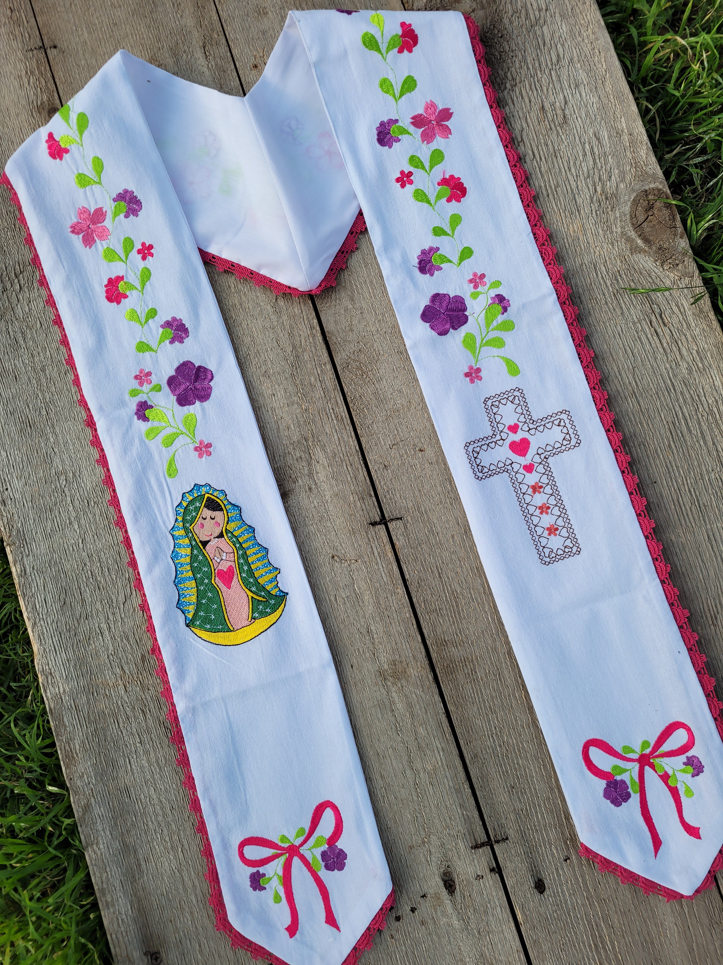 Floral/Virgen Graduation Sash L28