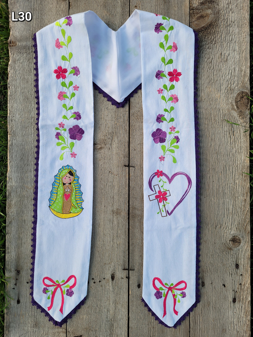 Floral/Virgen Graduation Sash L30