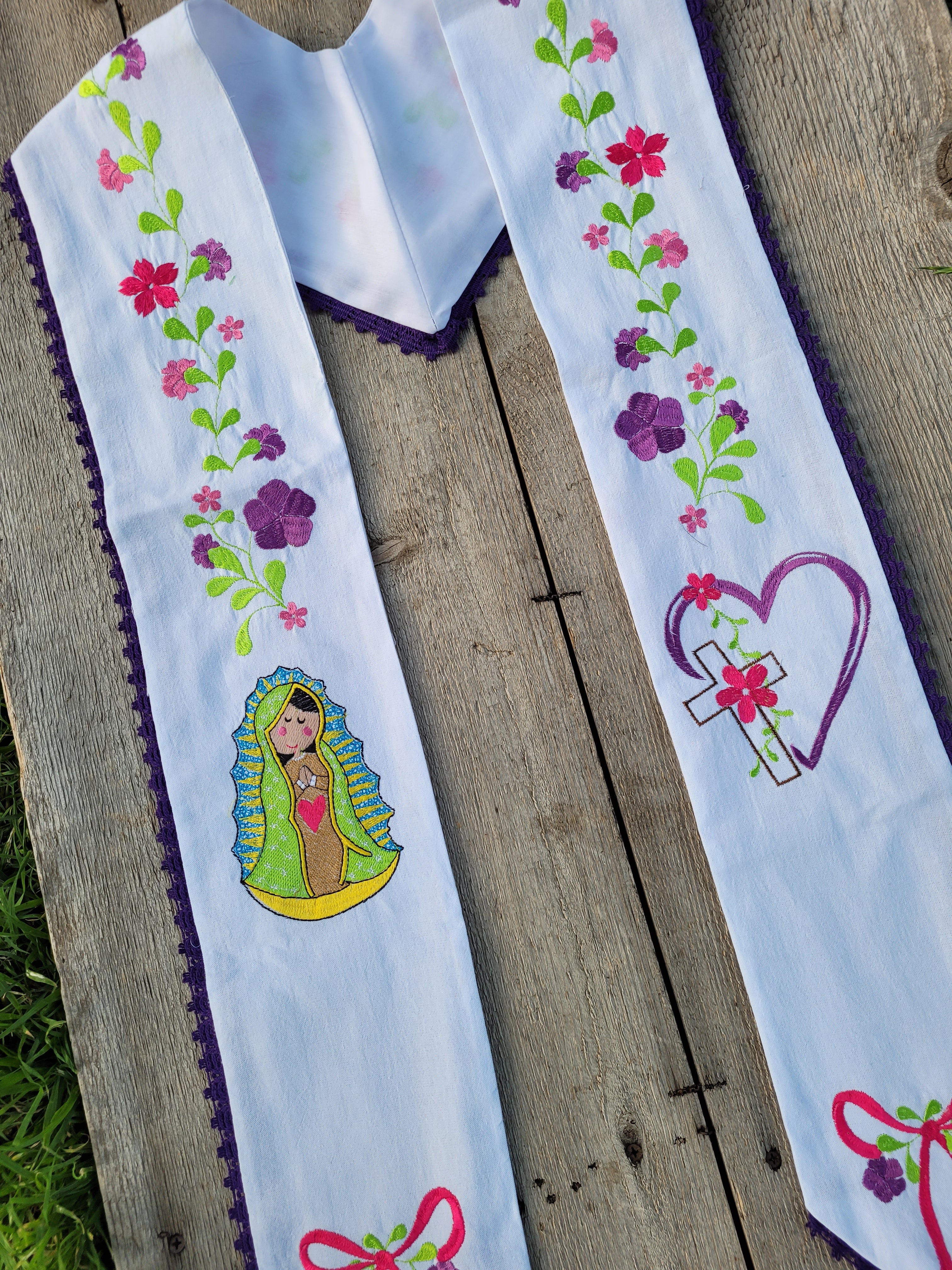 Floral/Virgen Graduation Sash L30