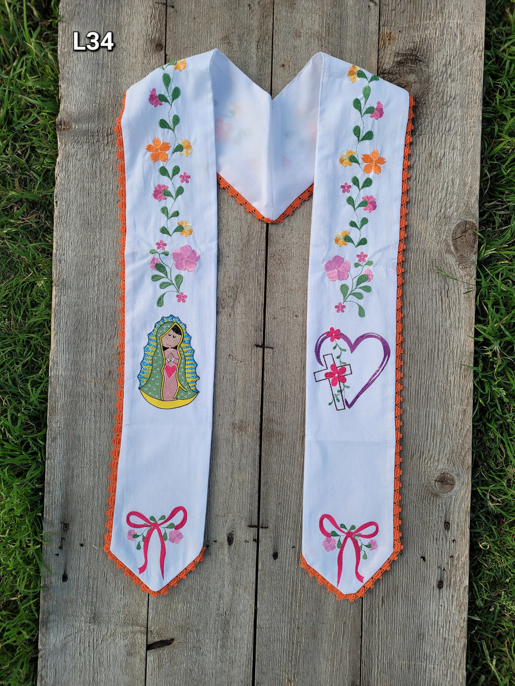 Floral/Virgen Graduation Sash L34