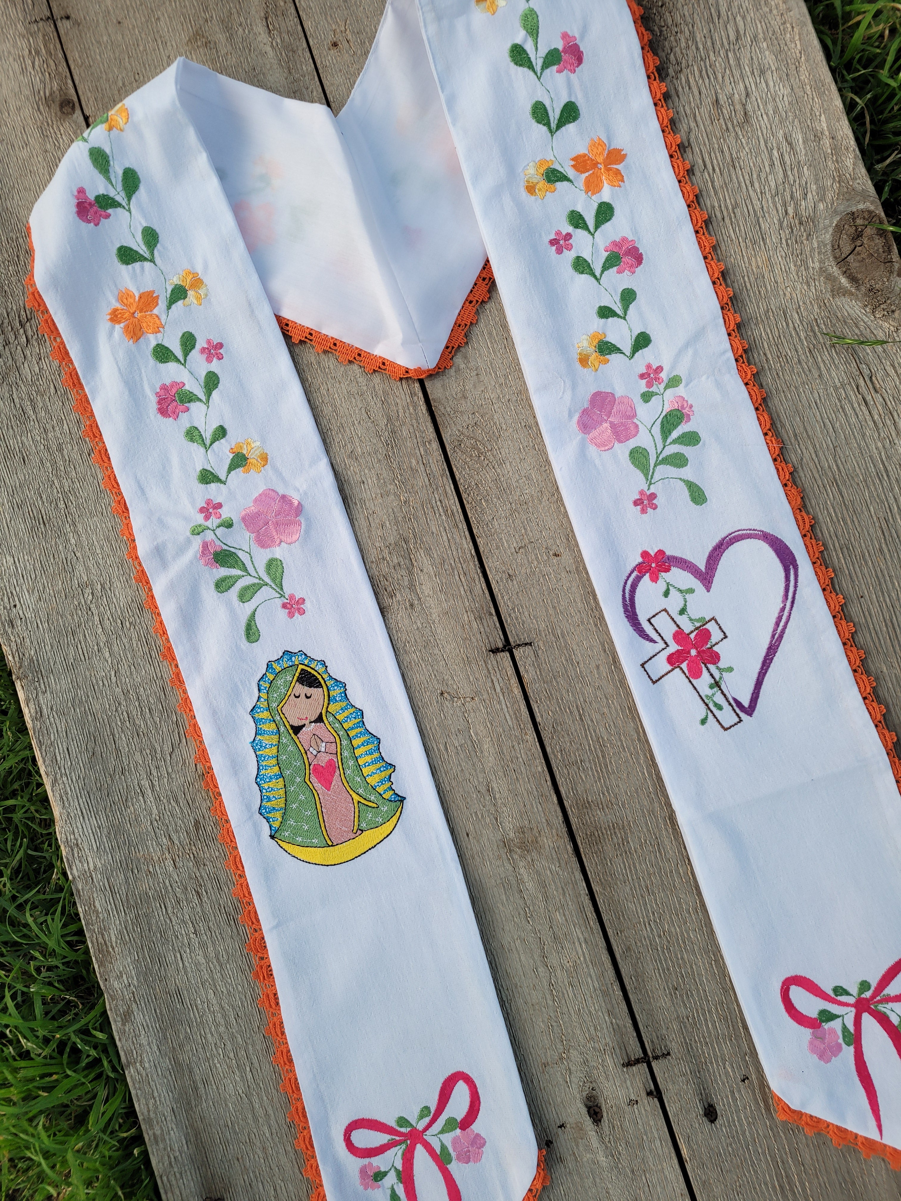 Floral/Virgen Graduation Sash L34