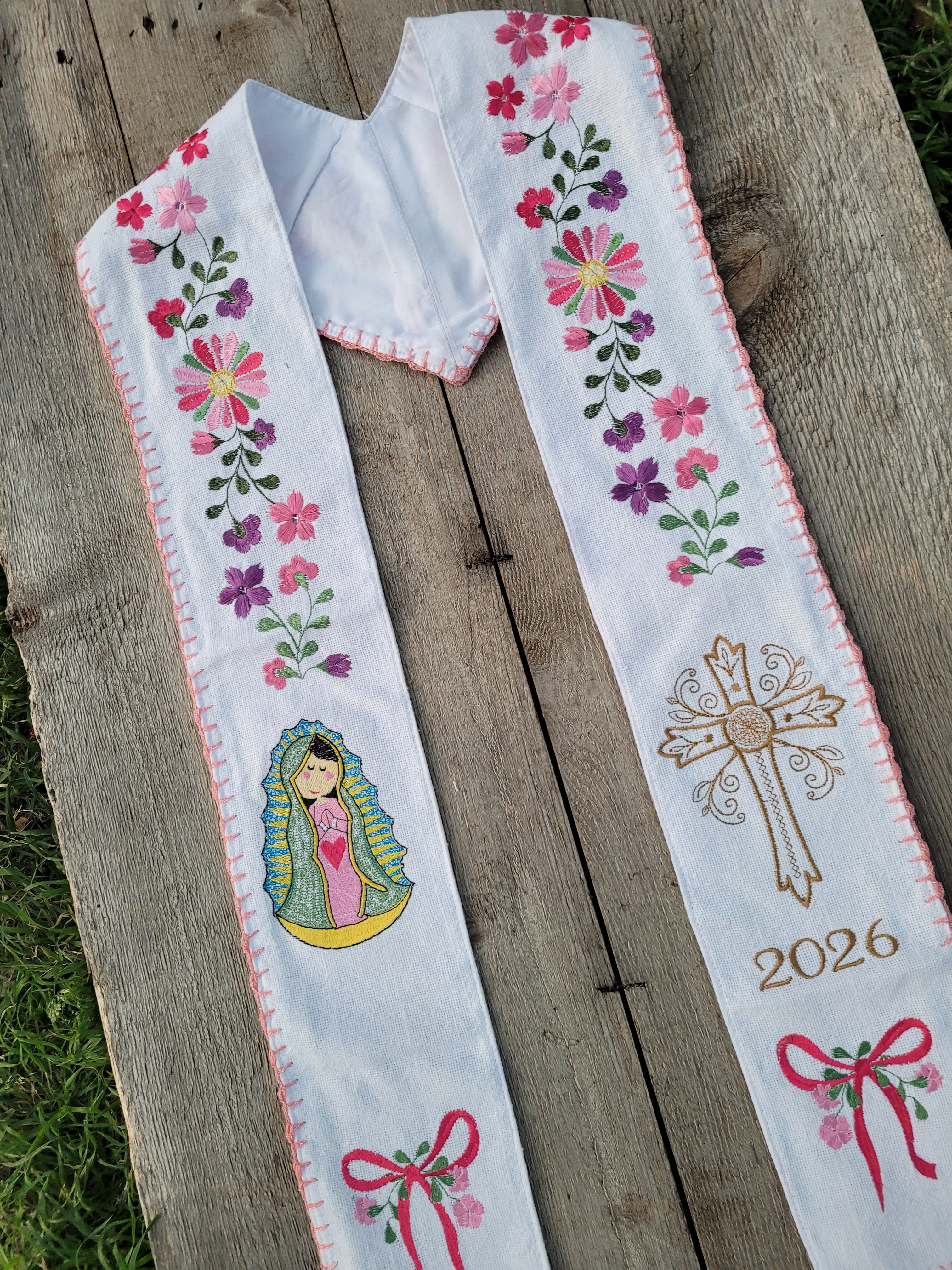 Floral/Virgen Graduation Sash L39