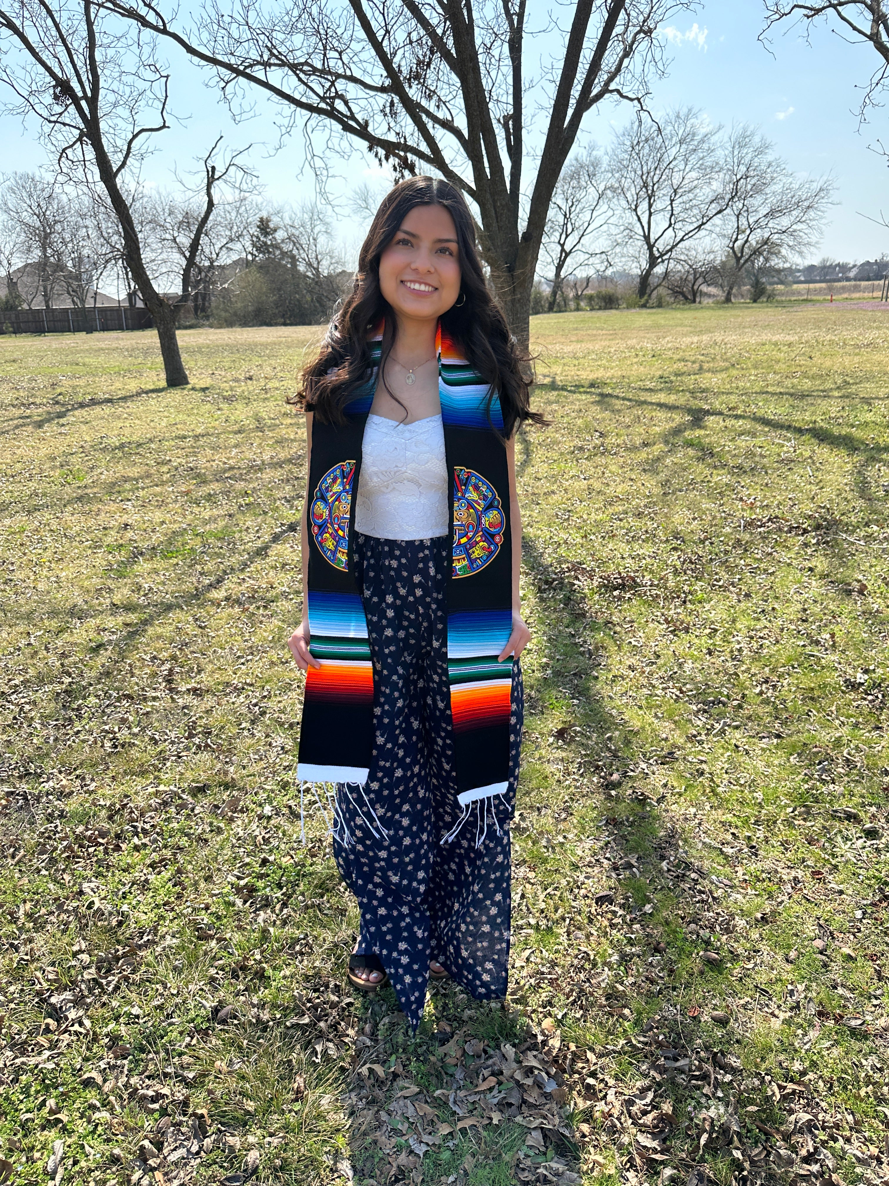 Mayan Embroidered Mexican Sarape Graduation Stole