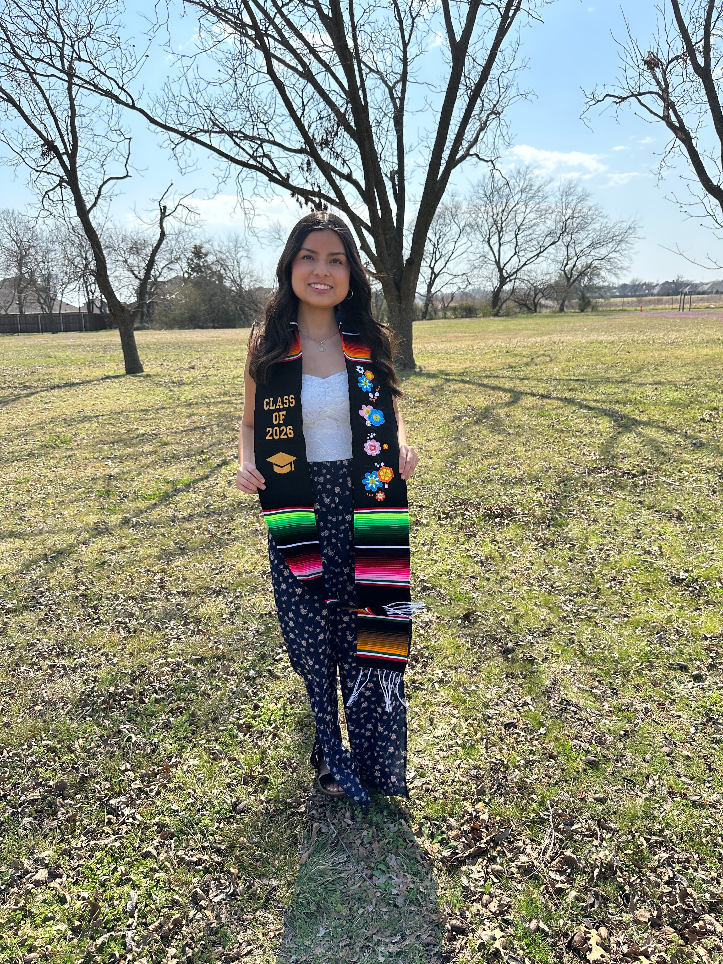 Class of 2026 Floral Mexican Sarape Graduation Stole